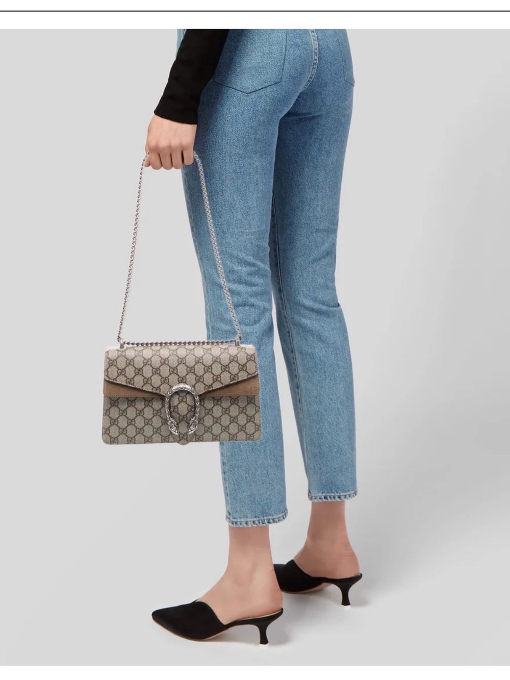 Gucci Beige Brown GG Supreme Dionysus Shoulder Bag - Picture 13 of 13